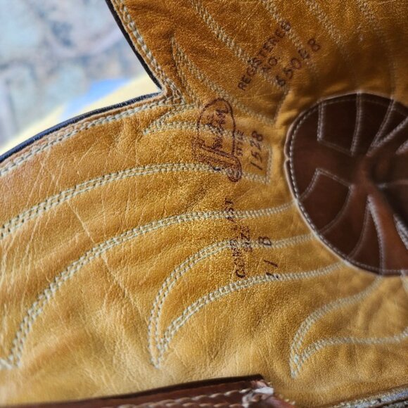 Mens Justin Suede Cowboy Boots Vintage  11B - Picture 5 of 6